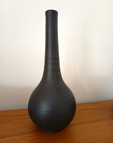 Schwarze keramik vase - keramik,