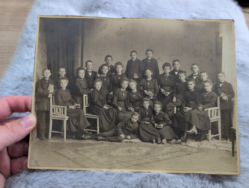 Antikes klassenfoto 1900 - klassenfoto, um