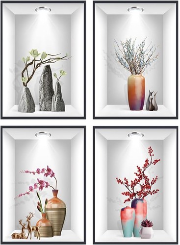 Wandsticker vase pflanzen - wandsticker,