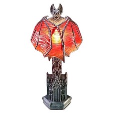 Gothic Bat Wing Halloween Night Light Lamp Red Glow Cathedral Decor by Nemesis *