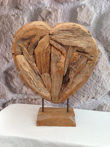 Herz 50cm heart - heart, teakholz