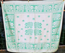 DDR Kinder Badetuch Frottee VEB Frottana  Schafe,  Schäfchen , Blumen  95x92cm