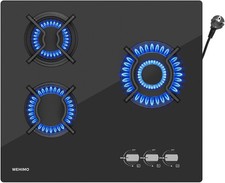 60cm Glas Erdgaskochfeld Propan Doppelkochfeld Schwarz