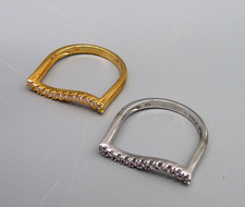 925er Silber Ringe mit Steinbesatz 2 Stk.- punziert- 4,3 g- Gr. 57- Zsd. gut