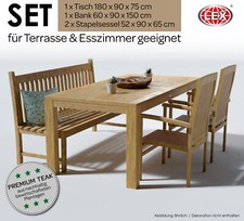Teak Gartensitzgruppe Tisch