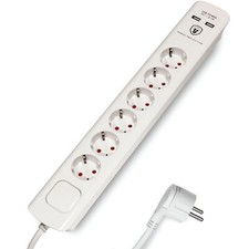 6fach Stromleiste mit 2x USB