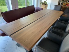 BODAHL Esszimmer Tisch 260 x 100 x 6 cm massive Rustikale Eiche Fuß DENVER