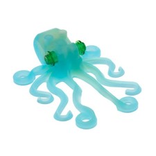 1x Lego Tier Octopus transparent blau Glow in the Dark Augen grün Krake 6086pb01