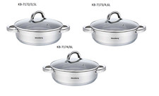 Flacher Kochtopf aus Edelstahl