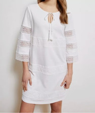 Damen Shirt Kleid Dress weiß