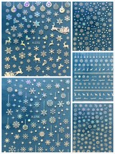 WEIHNACHTEN Nail Art Nagel Sticker selbstklebend Tattoo Silber Metallic 2632