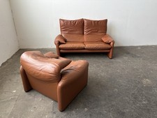 Cassina Maralunga Designermöbel Sofa Sessel Leder cognac 