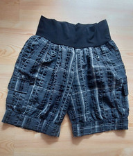 Madonna Sommer Hose Shorts Cargo Pumphose kurz Gr. M Seersucker grau schwarz