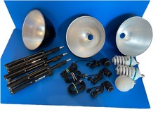 Lampen 2x 6400  1x 2700 Kelvin Hintergrundstativ Höhe 45-103cm ✅ Fotostudio-Set