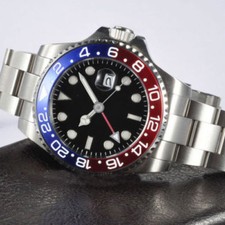 Saphirglas Parnis 40mm Herren Automatische GMT Armbanduhren Uhren Drehlünette