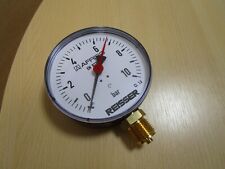 Rohrfedermanometer 10 cm 10 bar 1/2"  Manometer AFRISO radial 100 mm