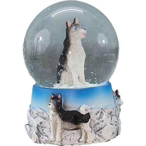 Schneekugel 9cm husky - schneekugel, sitzt
