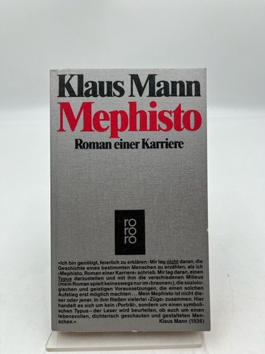 Klaus mann mephisto roman - klaus, 