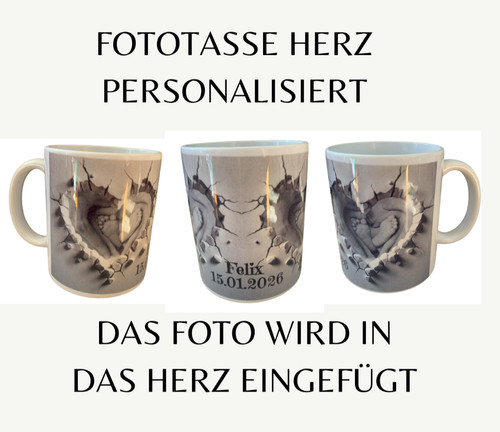 Fototasse becher herz 330 - fototasse,