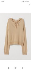 H&M Damen reine Kaschmir Hoodie, Cashmere Strickpullover Kapuze,Gr.m/L,Weich