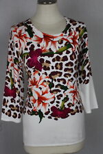 Damen Pullover Oberteil Leoprint Blumen Glitzer Viskose OVANTI Gr.40,42,44,48