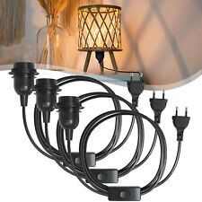 3x E27 Lampenfassung mit Kabel E27 Fassung Lampenfüße mit Schalter und Stecker