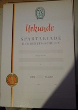 originale leere  DDR Urkunde