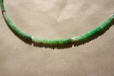 Halskette mit Chrysopras, 3,5 - 4 mm facettiert, 40 - 45 cm, 925 Silber, Verlauf