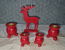 4 Vintage  Holz - Kugel -