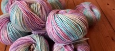 Traum Wolle Neu Hochwertig Merino Blau Rosa Bunt Stricken Häkeln 500g 10 Knäule