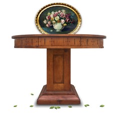 Tisch Esstisch klein oval mit Lade Salontisch Stempeltisch Jugendstil antik Esst