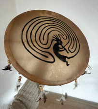 B-Ware Terre Schamanentrommel Kokopelli Ziege bemalt rund 45cm mit Schlägel