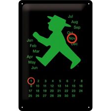 Berlin Ampelmann grün Blechschild Nostalgie Schild 30 cm ewiger Kalender