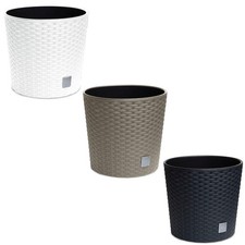 2x Set Blumentopf Blumenkübel Blumenkasten Pflanzentopf Pflanzkübel Rattan Optik