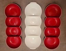 Tupperware Allegra Servier-Perle Weiss/Rot Raupe 3er Set 