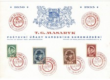 Tschechoslowakei Sonderstempel Geburtstag T.Garrigue Massaryk pass Sonderstempel