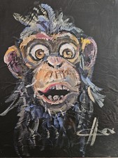 Ölgemälde Ölbild Bilder Modern Art Kunst Unikat Wandbild Affe