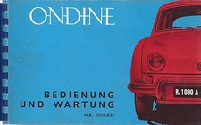 RENAULT ONDINE / DAUPHINE Betriebsanleitung 1960 Bedienungsanleitung R 1090 BA