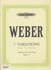 Noten: C. M. v. Weber: 7 Variationen für Klarinette und Klavier