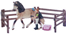 Horse Club Schleich 42270 Pferdepflegerin mit edlem Andalusier Pferd 9T.  5-12J.