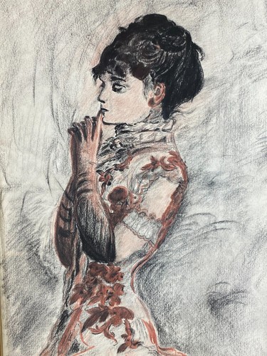 Kohlestift zeichnung portrait - kohlestift,