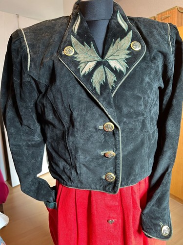 Wildlederjacke mit ornamenten - wildlederjacke,