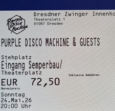 Tickets Purple Disco Machine Dresden 24.05.26 Stehplatz Karten Eintrittskarten