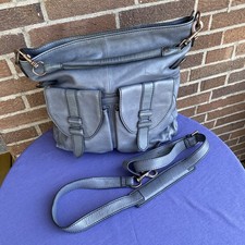 LIEBESKIND Berlin Umhängetasche Henkeltasche Grau ca. 40x 35 cm Kuhleder