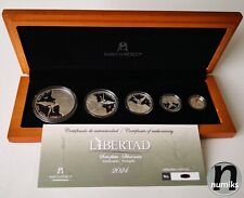 5x Libertad Siegesgöttin Set 2024 Mexiko - 1,9 Oz Silber 999 PP Proof mit Etui