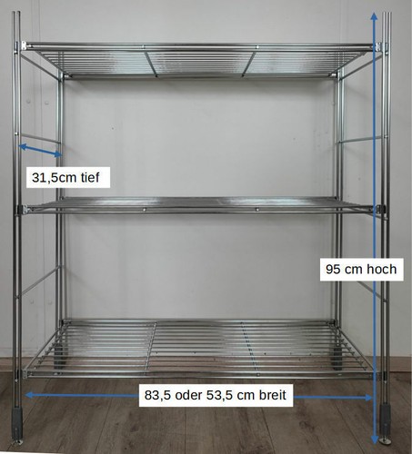 Regal metall hoch mit 3 - metall, cm