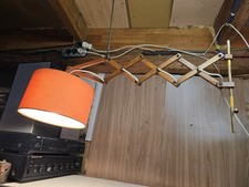 Teakholz Scherenlampe  Orangen