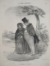 chateau en Espagne Daumier Lithographie Charivari bons Bourgeois Karikatur 1847