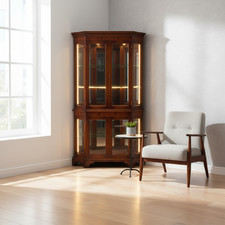 Vitrine Glasvitrine antik braun dunkel Vintage Esszimmerschrank Wohnzimmer Holz