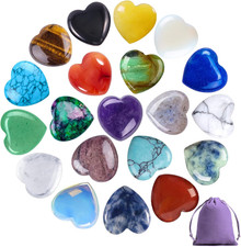 20 Stück Kristalle Steine Set, Bunte Herz Edelsteine Für Frau Mann Kinder, Rosen